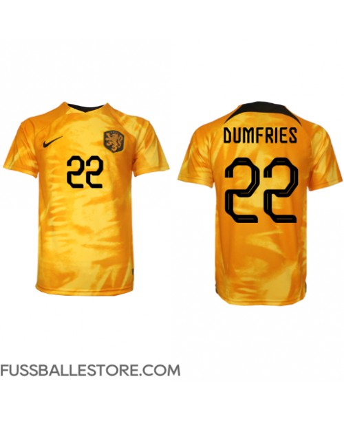 Günstige Niederlande Denzel Dumfries #22 Heimtrikot WM 2022 Kurzarm
